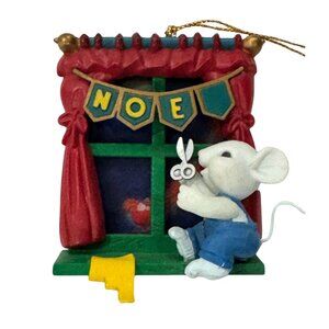 Vintage “Noel Mouse” Christmas Tree Ornament – 1990s Holiday Decor